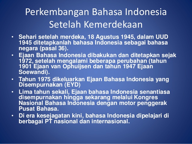 jurnal sejarah perkembangan bahasa indonesia